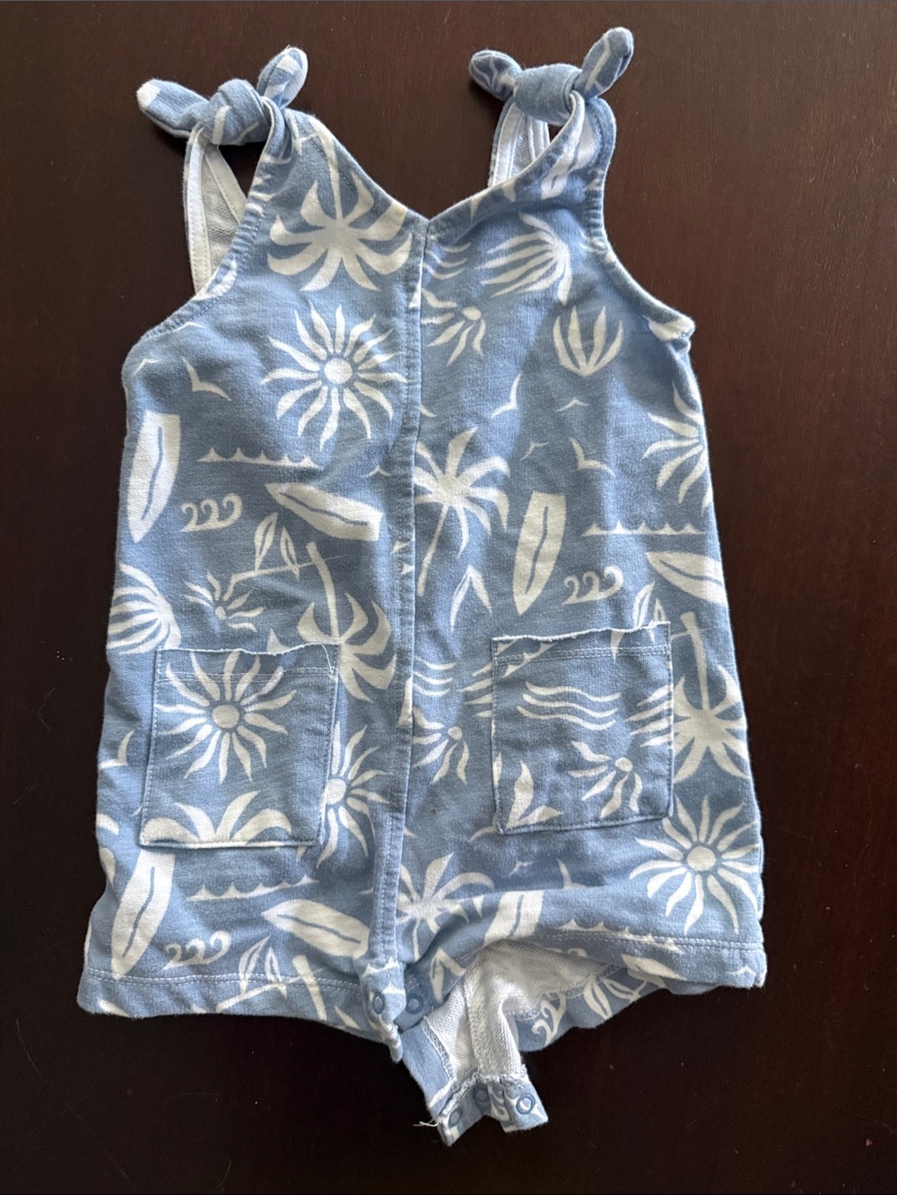Light Blue Floral-Print Kids One-Piece Bodysuit